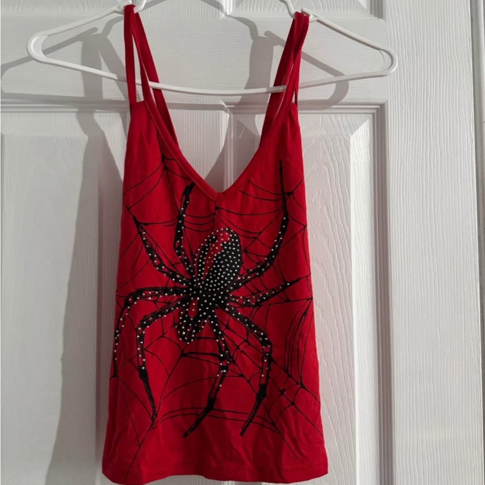 Red Spider Web Tank Top